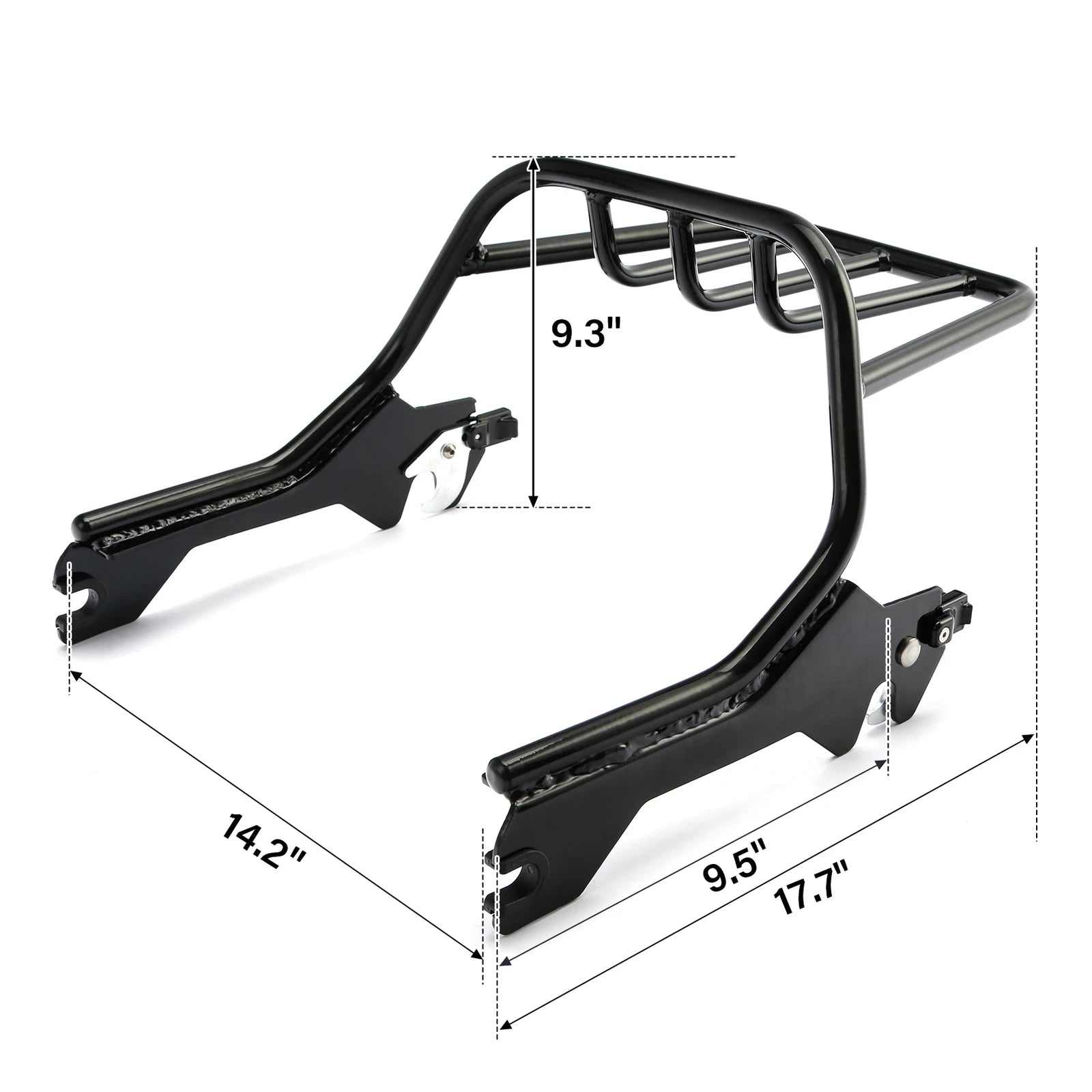 2X Black Luggage Rack Mount for Harley Fat Boy FLFB FLFBS FXBR (2018–2026)