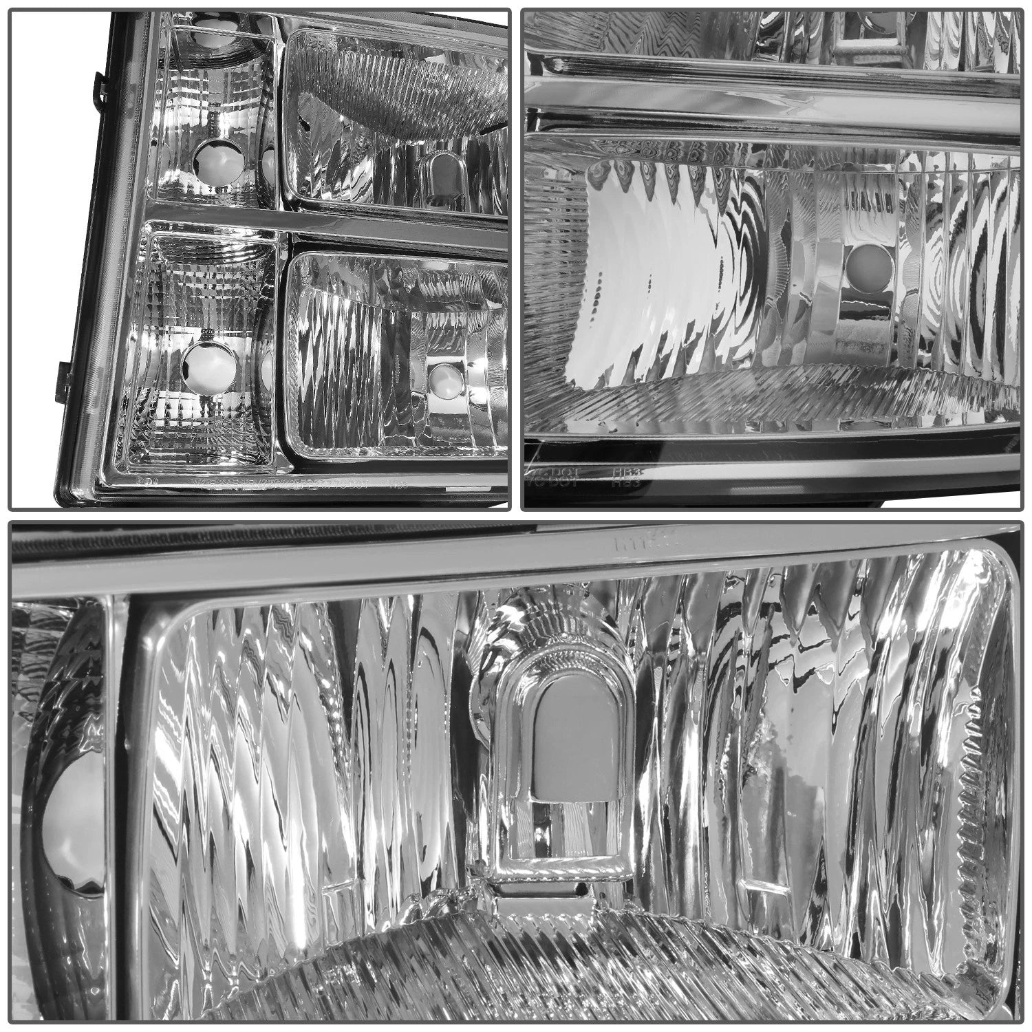 Chrome Housing Clear Corner Headlight Lamps for GMC Sierra 1500 2500HD (2007–2014)