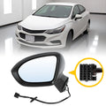 3Pin Left Side Door Mirror Black for Chevy Cruze (2016–2019) Sedan/Hatchback