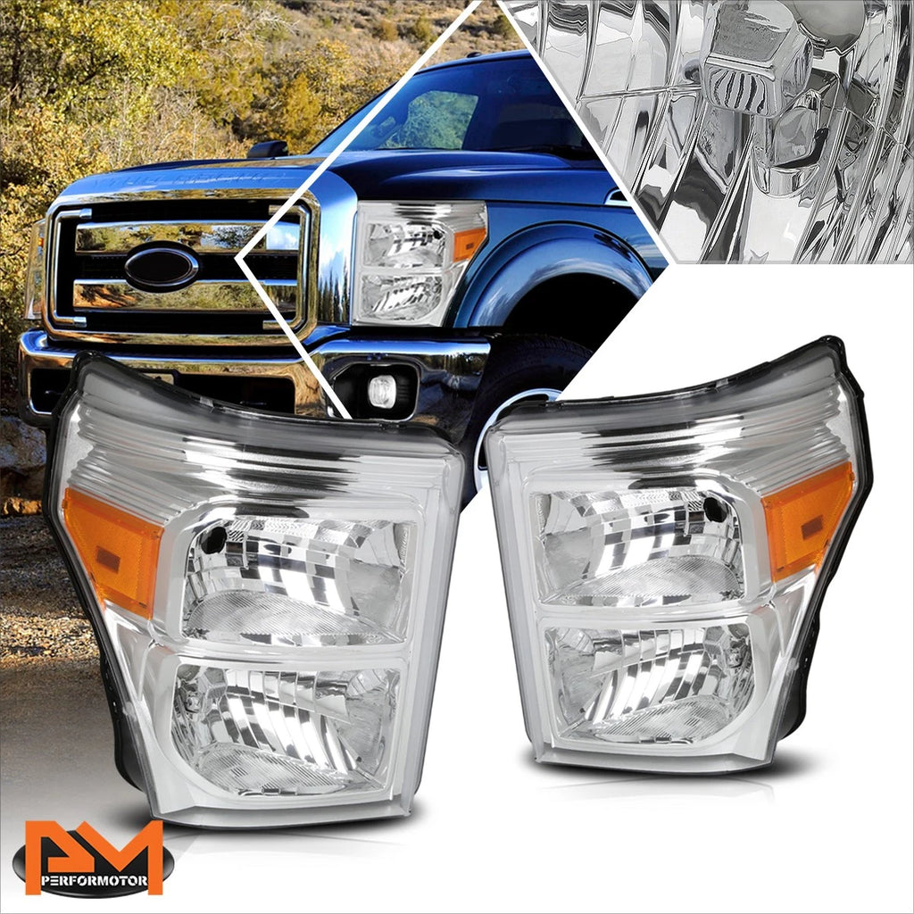 Chrome Housing Amber Corner Headlight for Ford Super Duty (2011–2016)