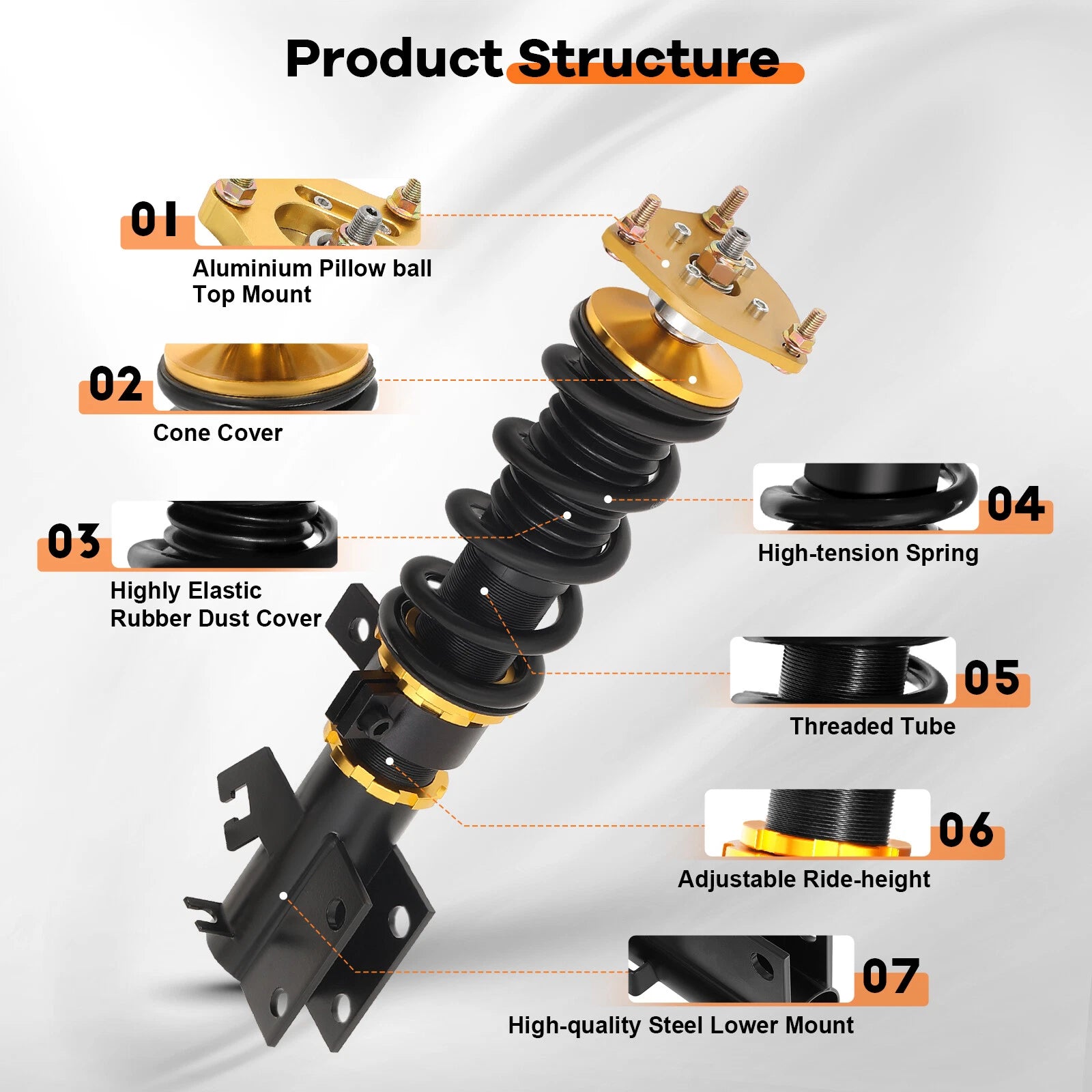 Coilovers for Nissan Sentra (2000-2006) Adjustable Height Suspension Kit