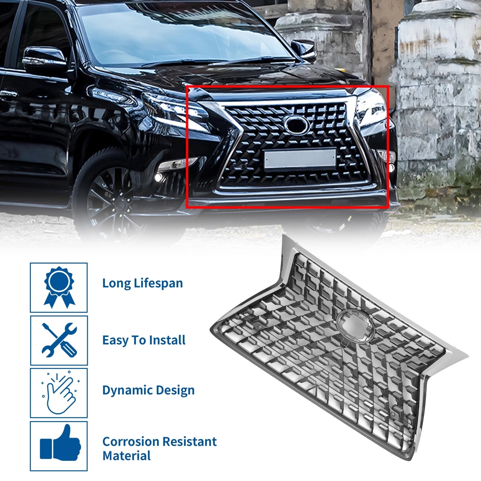 Front Hood Bumper Grille for Lexus GX460 (2021) - F-Sport