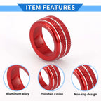 Set of 2 Audio Radio Tune Switch Knob Cover Rings for Toyota Tacoma (2020–2022) Red