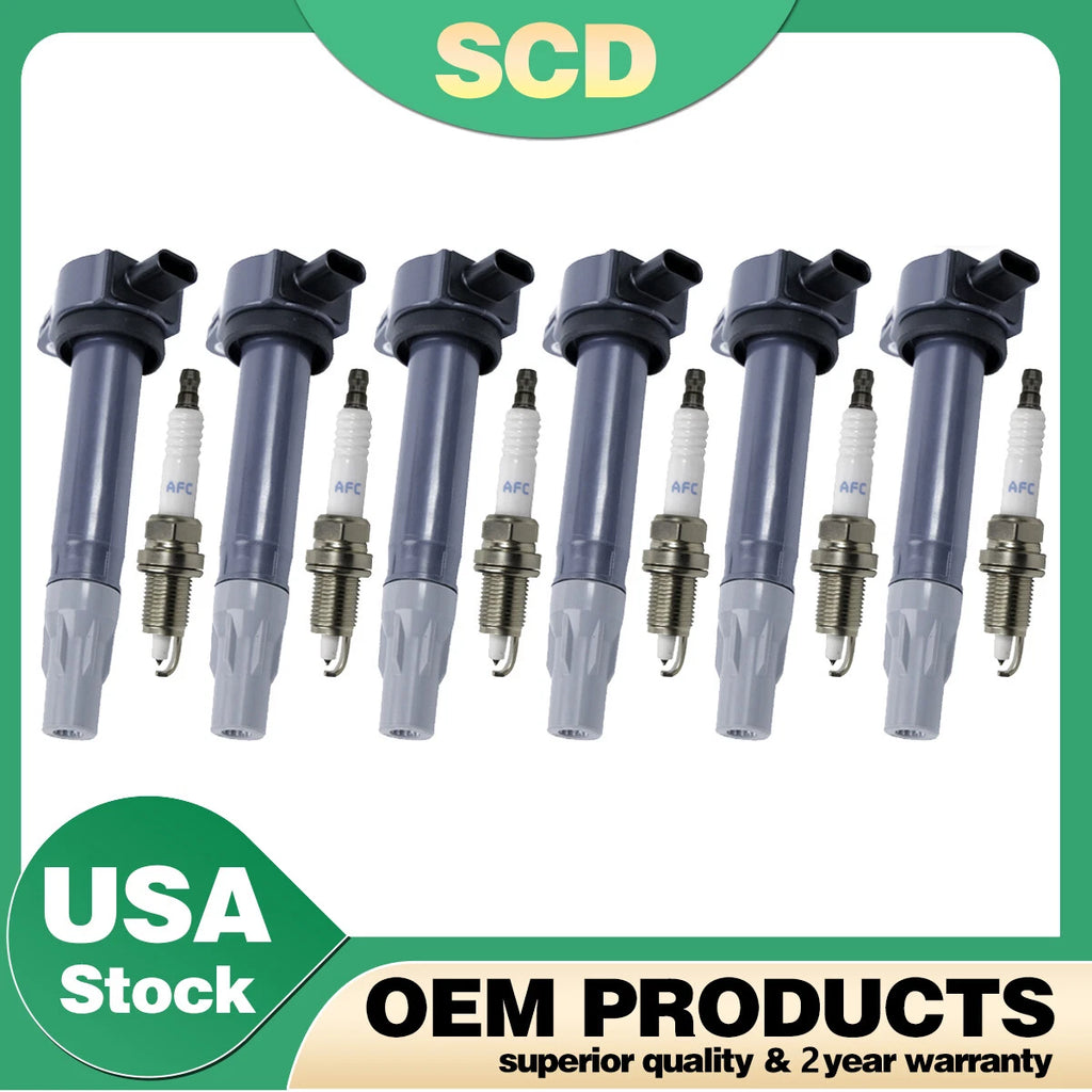 6x Ignition Coil + 6x Spark Plug for Chrysler Dodge Nitro Charger (2007–2011) UF502