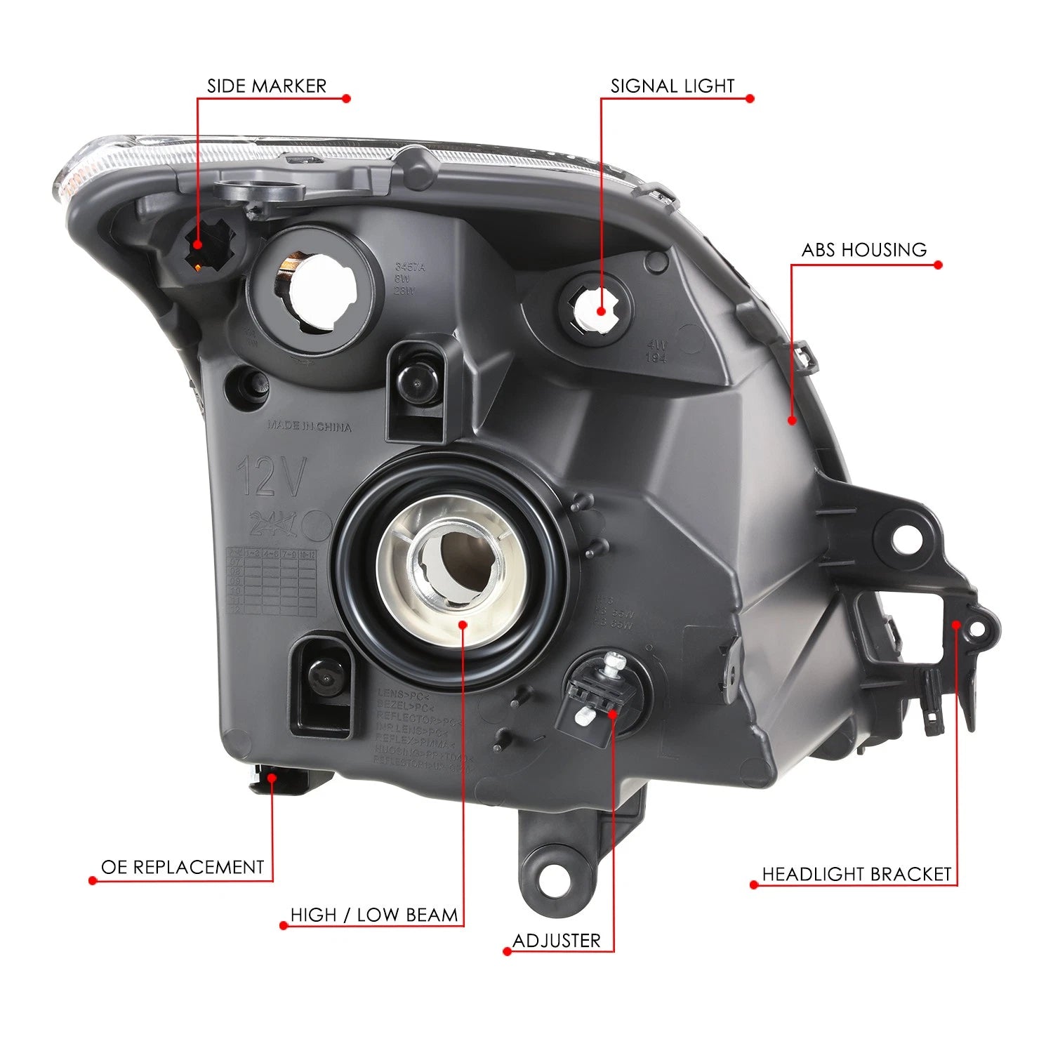 Left Driver Headlight Lamp for Nissan Sentra 2.5L (2007–2009) OE Style