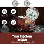 Grill Thermometer Bimetal Stainless Steel for Universal Use