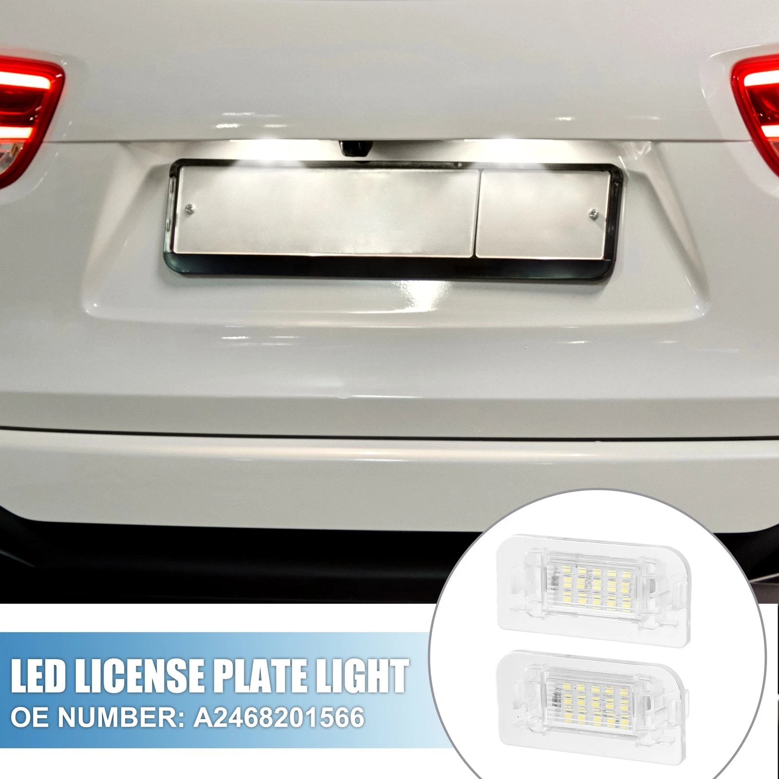 2X LED License Plate Light No.A2468201566 for Mercedes-Benz B-Class (2011–2019)