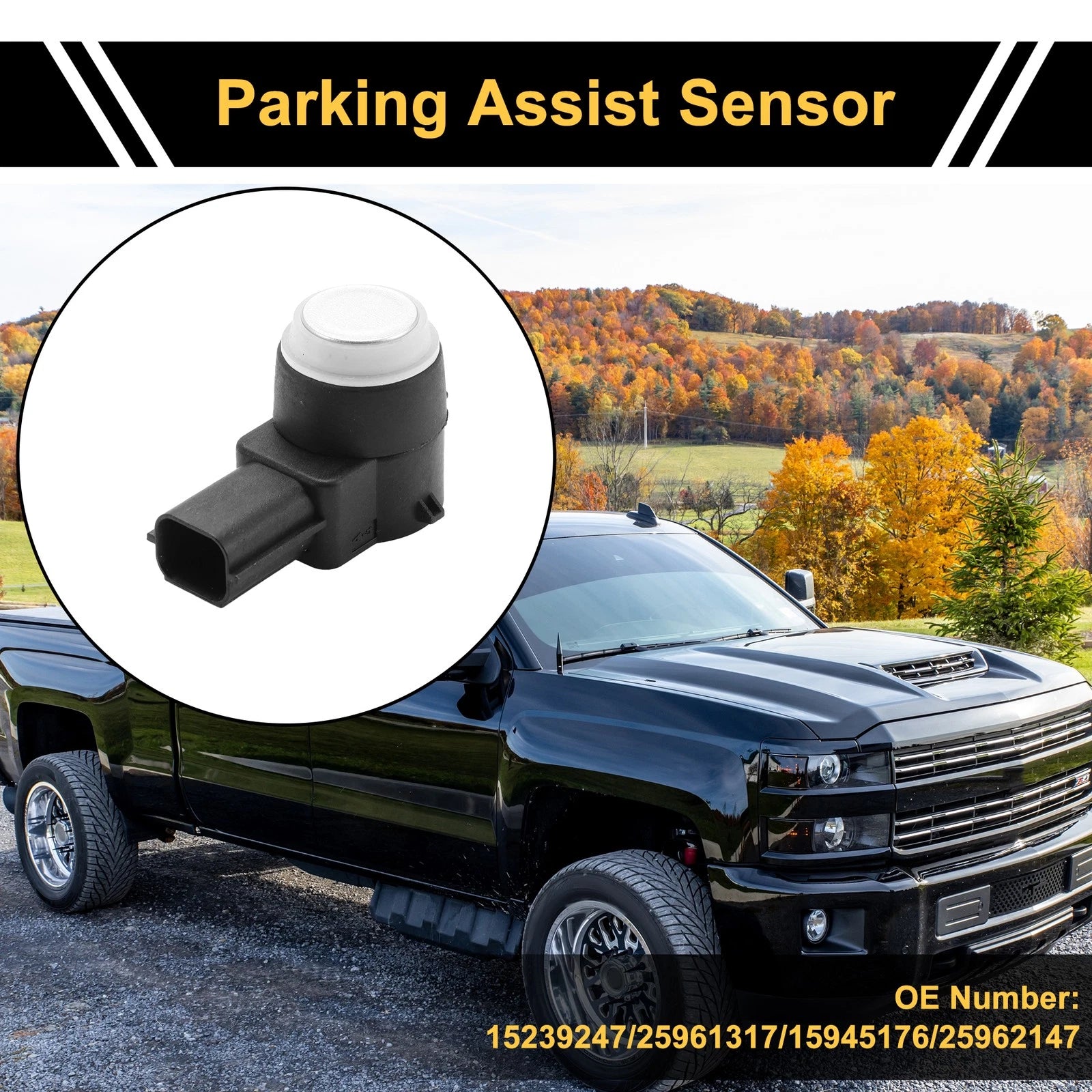 Set of 4 Bumper Reverse Backup Parking Sensors for Chevrolet Silverado (No. 15239247)