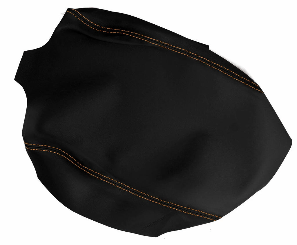Leather Console Lid Armrest Cover for Hummer H2 (2005–2007) Orange Stitch