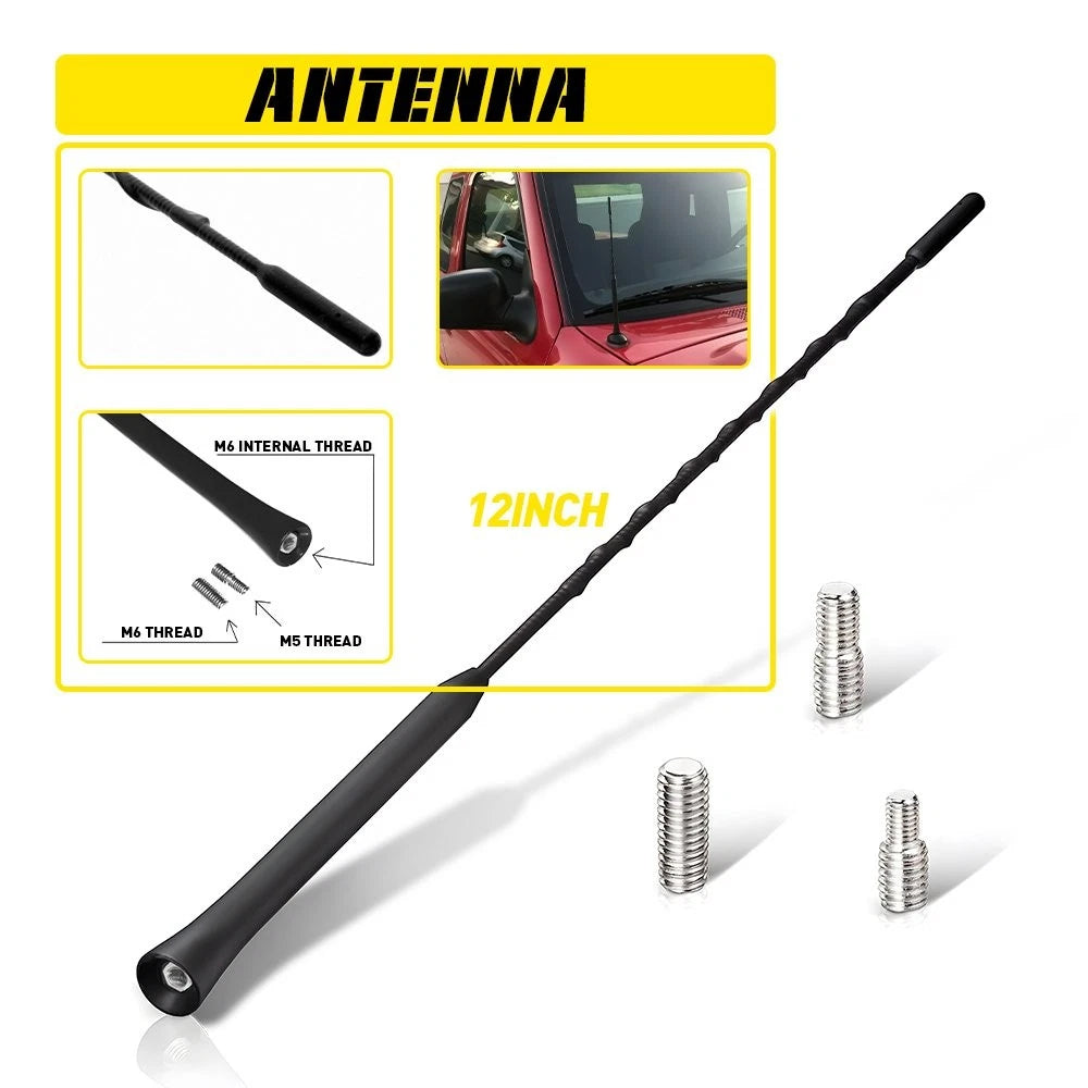 12" Black Am/Fm Mast Antenna for Toyota Prius (2004–2009) W/Screws