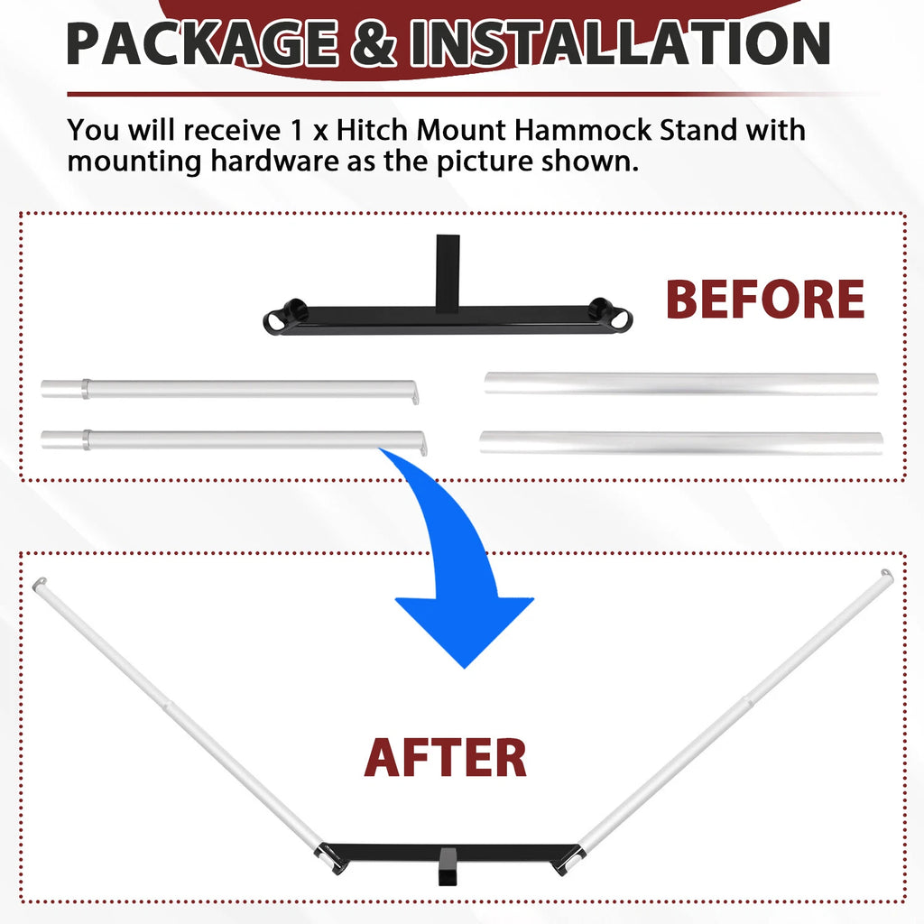 Camping Hammock Stand for 2" Receiver Hitch (up to 114")