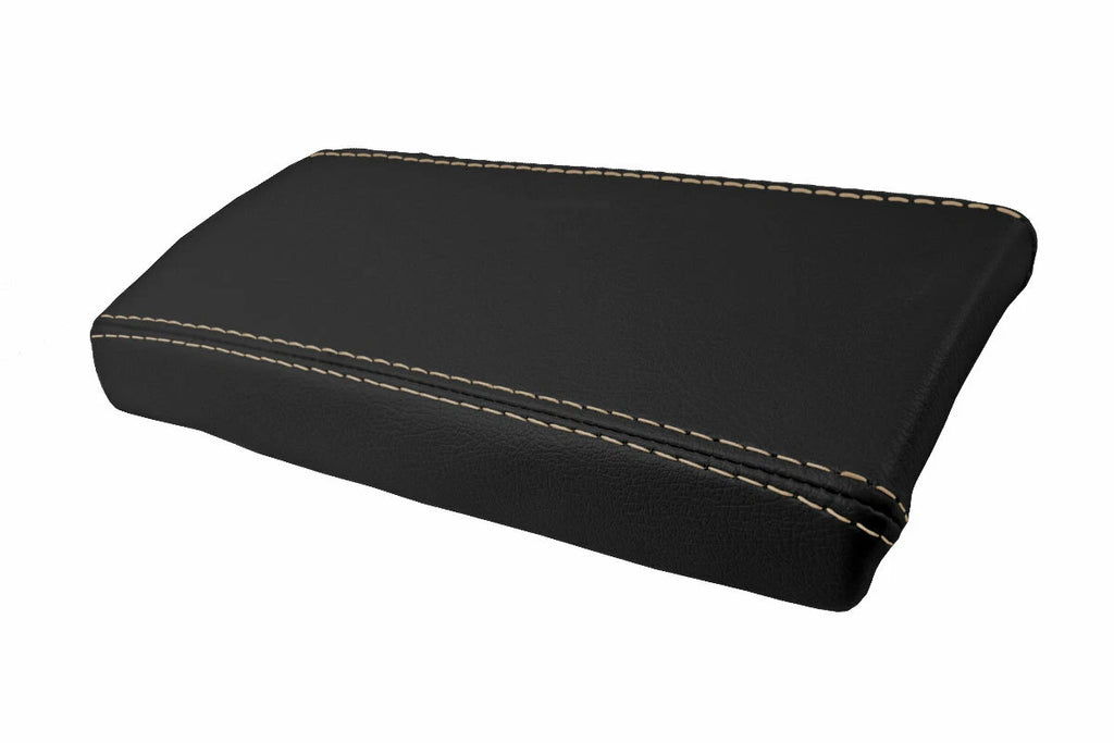 Leather Console Lid Pull Over Cover for Mazda Miata MX5 (1990–1997) Beige Stitch