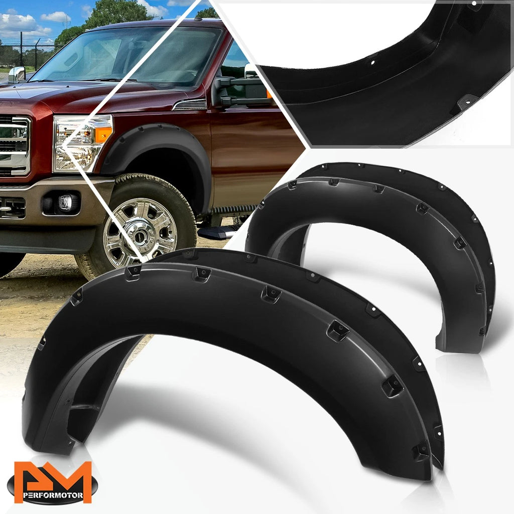 Set of 4 Pocket-Riveted Fender Flares for Ford F250/F350 SD (2011–2016)