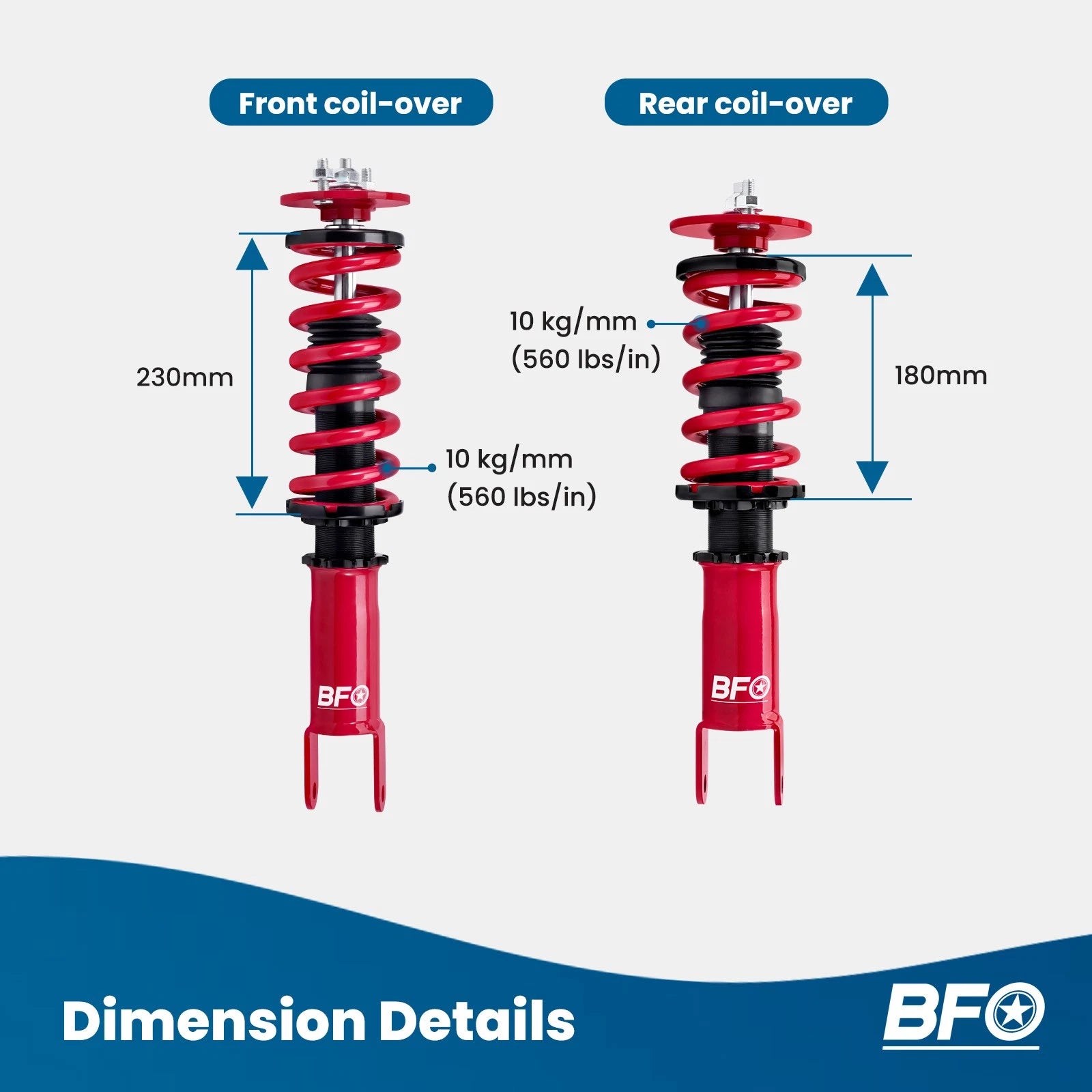 BFO Adjustable Coilovers Shocks Springs Kit for Honda S2000 (2000–2009)