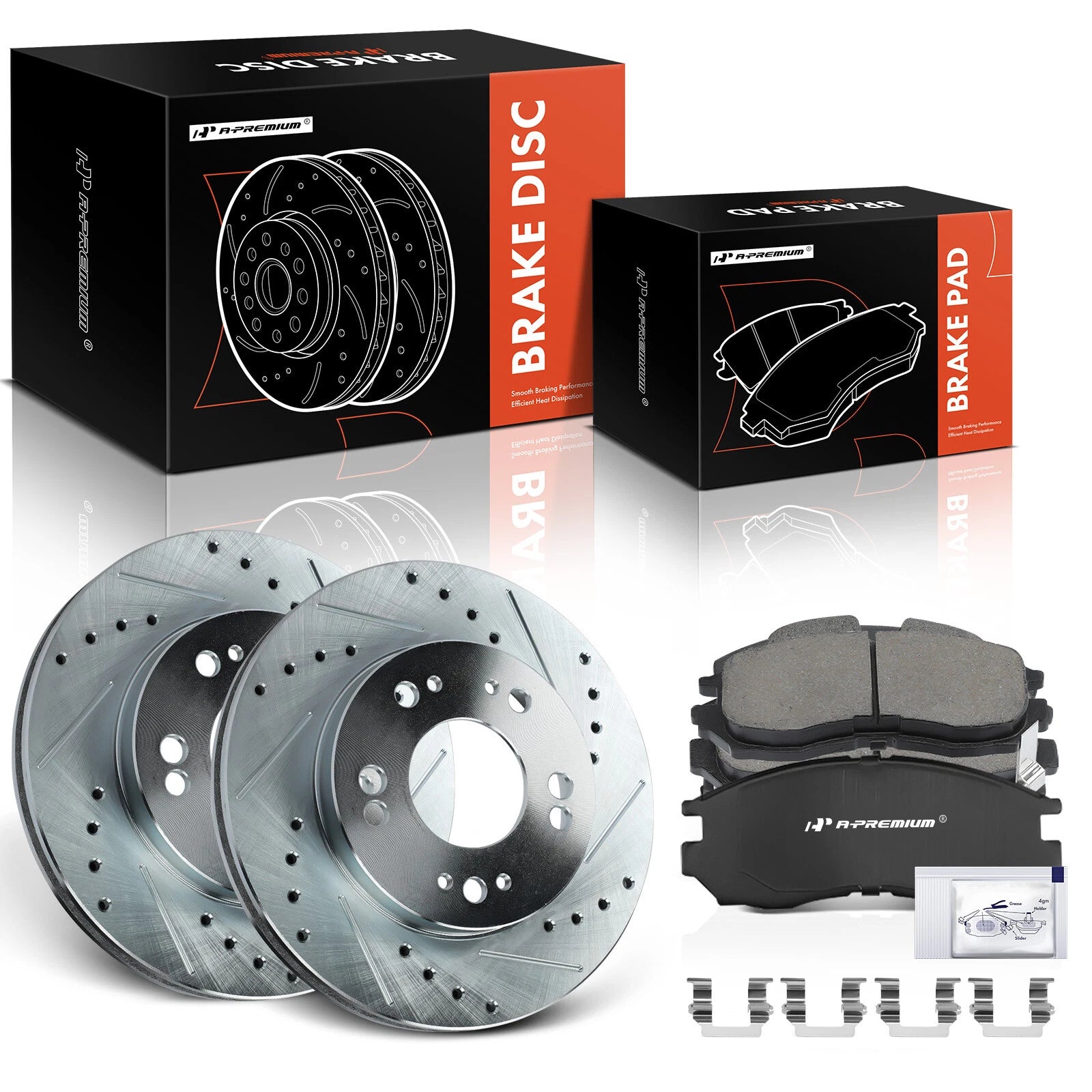 Front Drilled Rotors & Ceramic Brake Pads for Dodge Stratus (2001–2006)