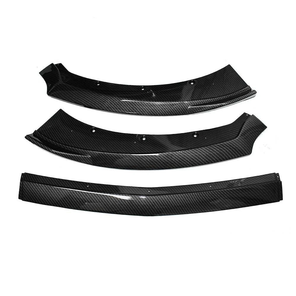 3X Carbon Fiber Look Front Bumper Lip Spoiler for Ford Mustang (2015–2017)