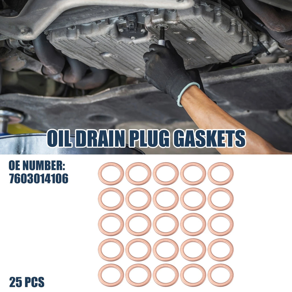 25pcs Oil Drain Plug Gaskets 14mm ID No.7603014106 for Mercedes-Benz A220 (2019–2023)