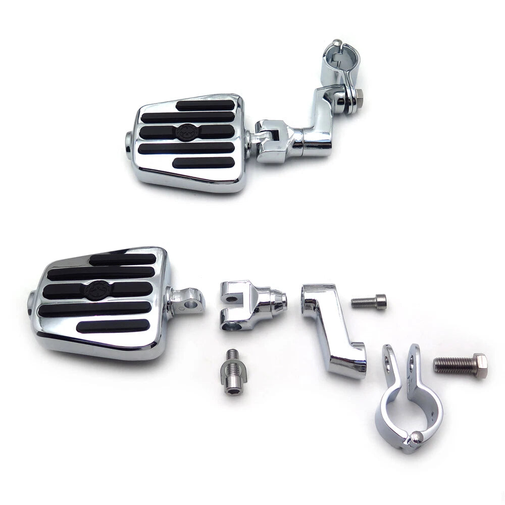 Rebelion Skull Highway Foot Pegs for Harley Wide Glide Street Glide (2010–2023)