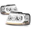 LED DRL Sequential Turn Signal Projector Headlights for F150 (2004–2008)