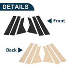 6 Pcs Door Pillar Window Trim for Honda Civic (2022–2024) Black