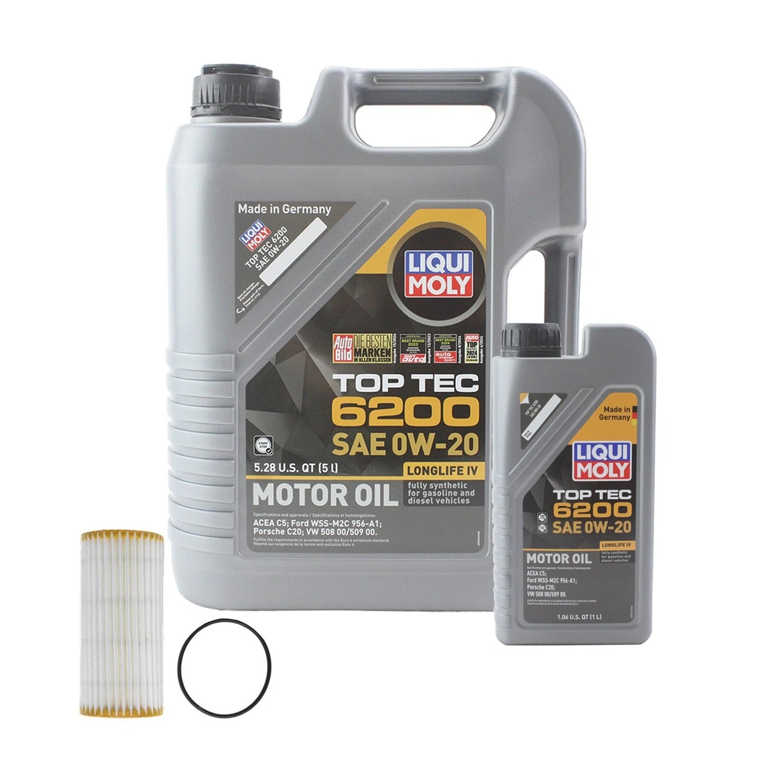 6L Liqui Moly Top Tec 6200 0W-20 Engine Oil Change Kit for A3 Quattro A4 (2010–2020)
