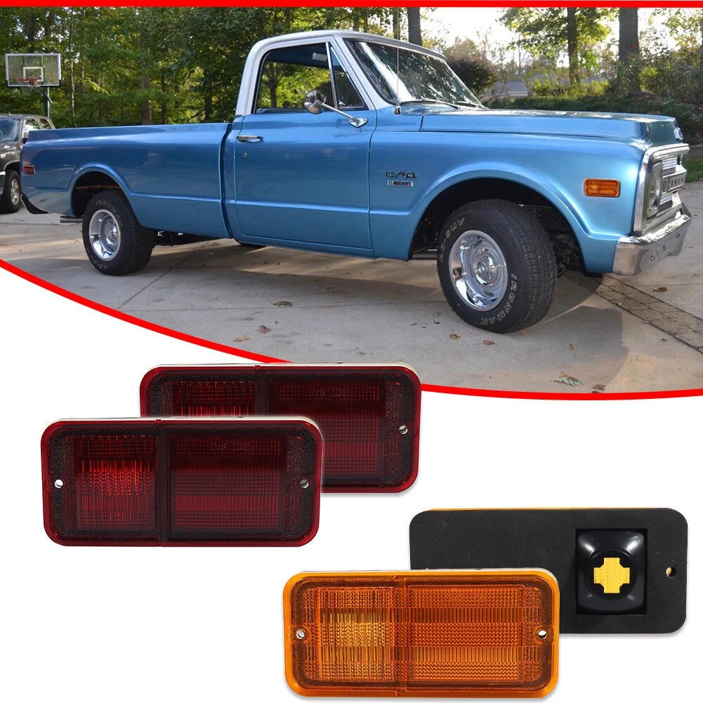 Set of 4 Side Marker Lights for Chevrolet GMC C/K Pickup Trucks (1968–1972)