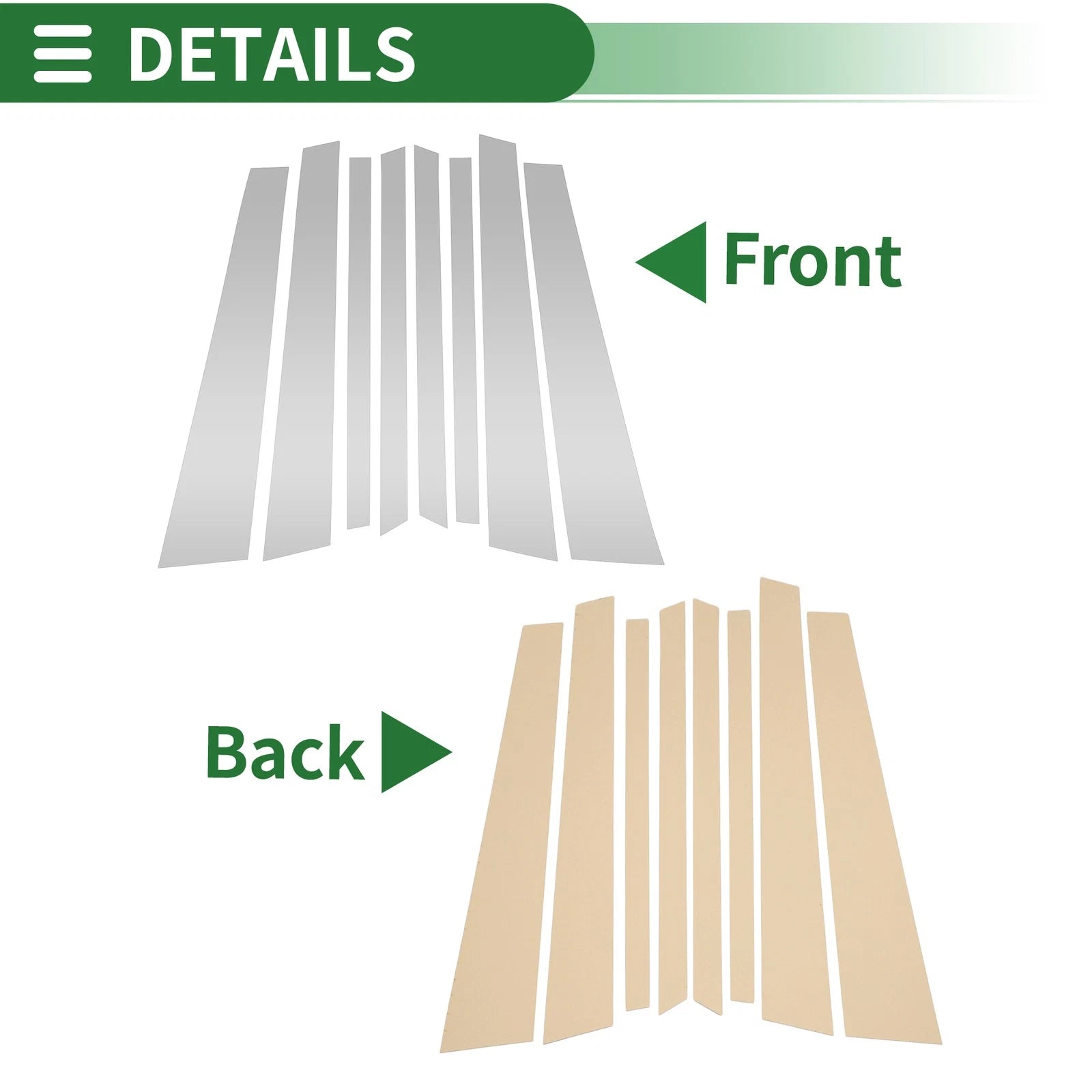 8 Pcs Door Pillar Window Trim for BMW X5 (2007–2013) Silver Tone