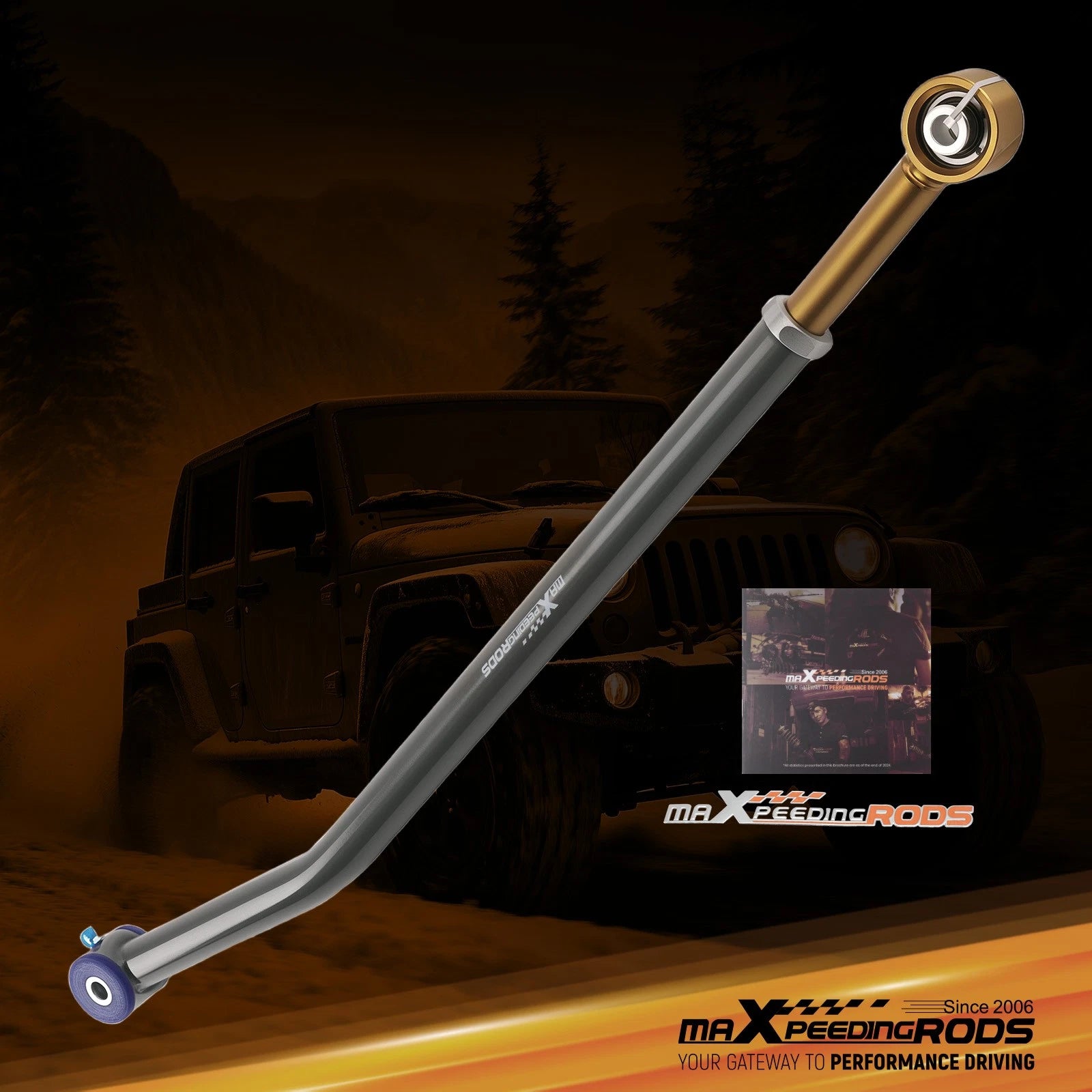 Adjustable Rear Panhard Rod Track Bar for Jeep Wrangler TJ (1997–2006) w/1-6" Lift