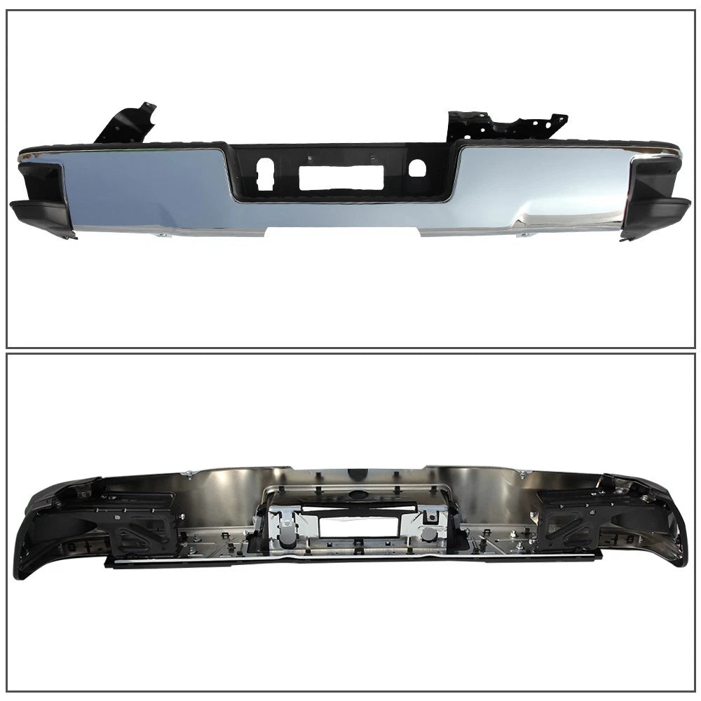 Chrome Rear Bumper Assembly for Chevy Silverado GMC Sierra 1500 (2014–2018)