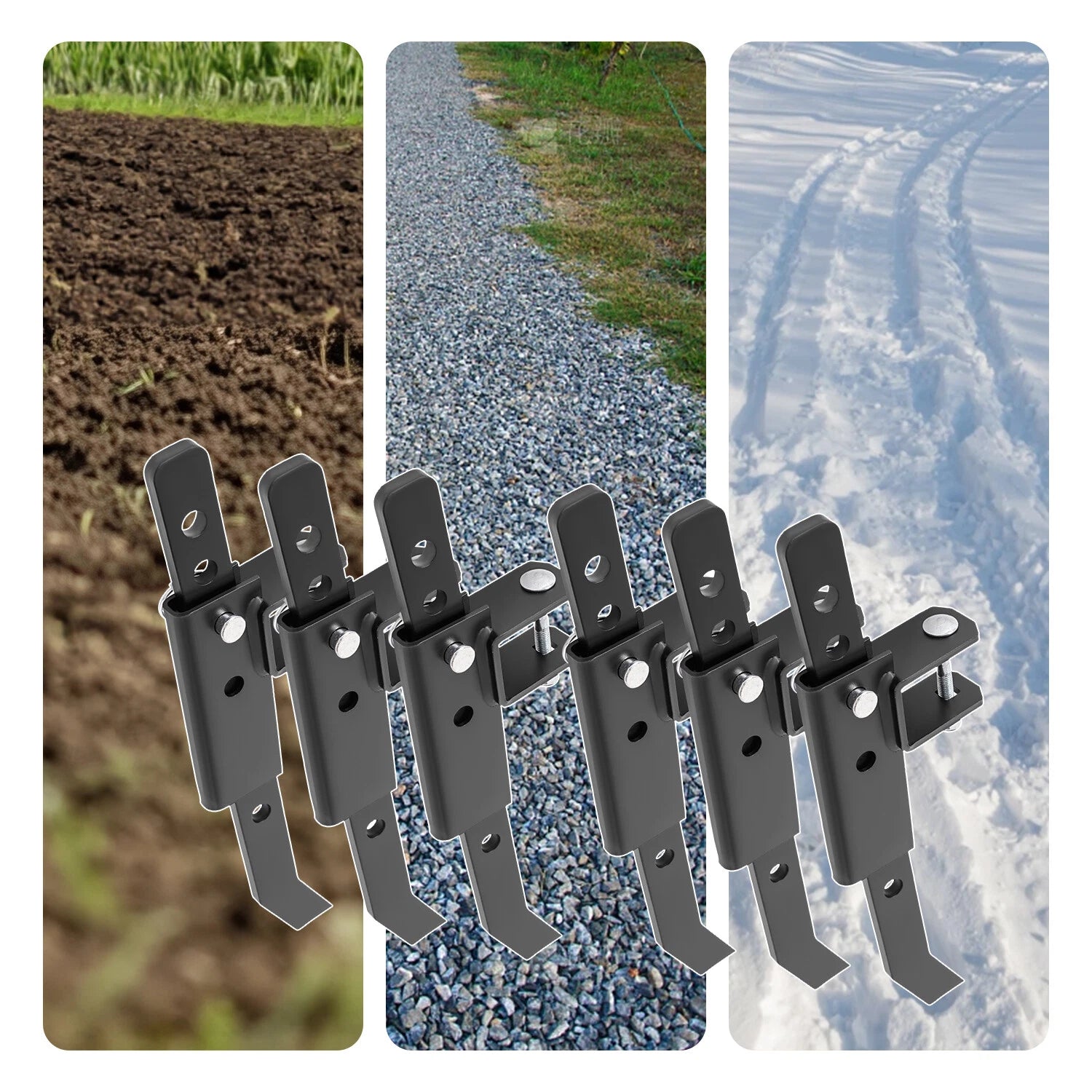 Chisel Plow Implement for ATV UTV with 6 Adjustable Chisels