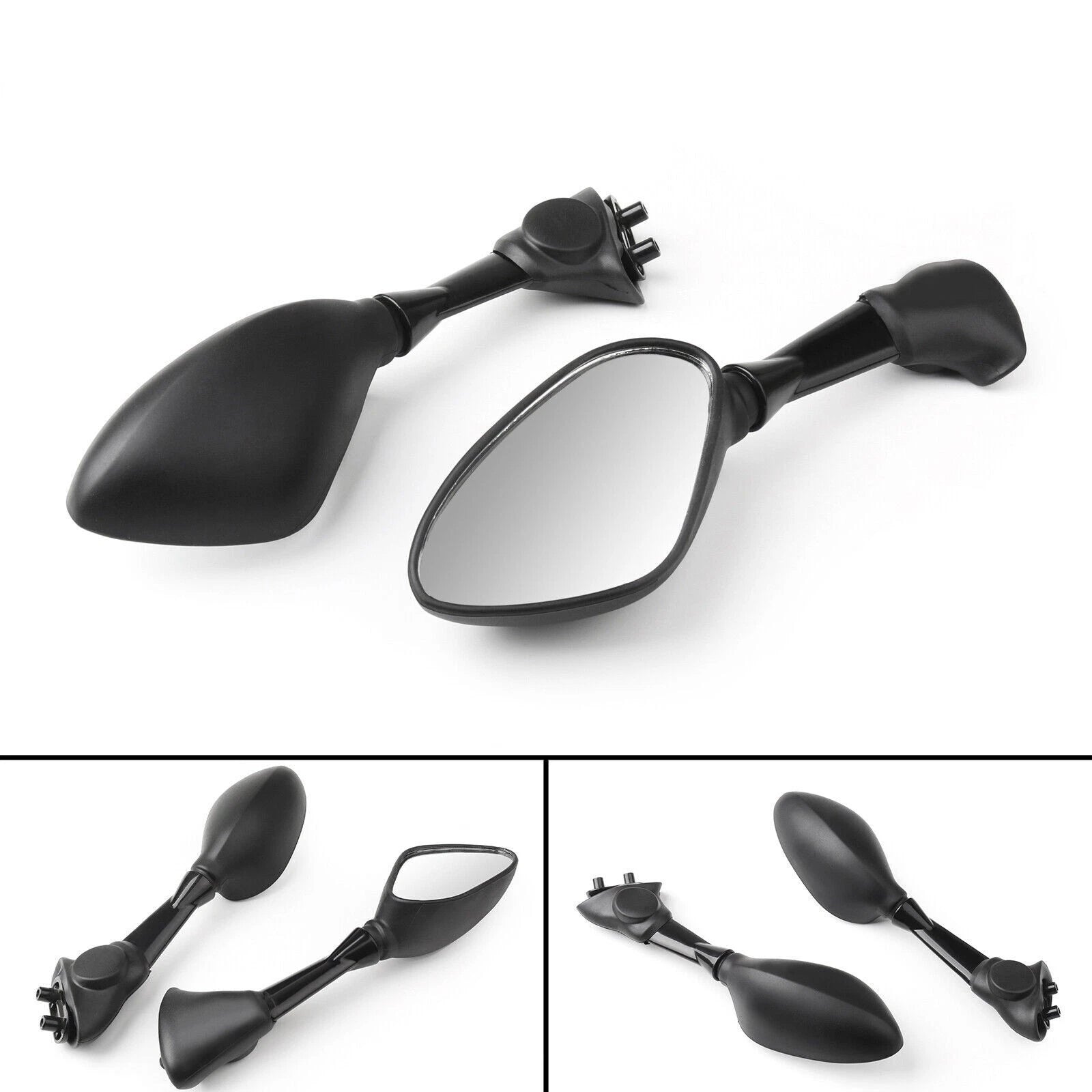 Black Pair Rear View Mirrors for BMW S1000RR (2010–2014)