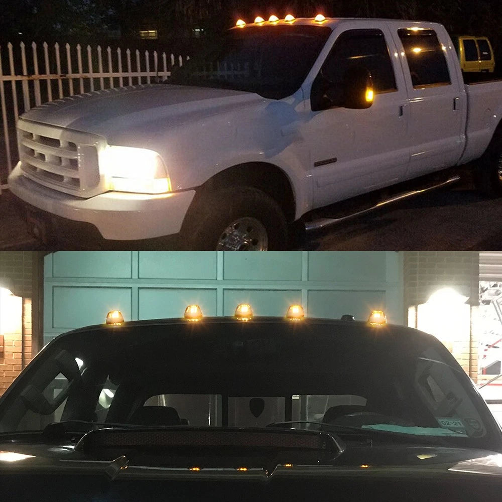 5X Amber LED Roof Cab Marker Lights for Ford E-150 E-250 E-350 E-450 (1999-2016)