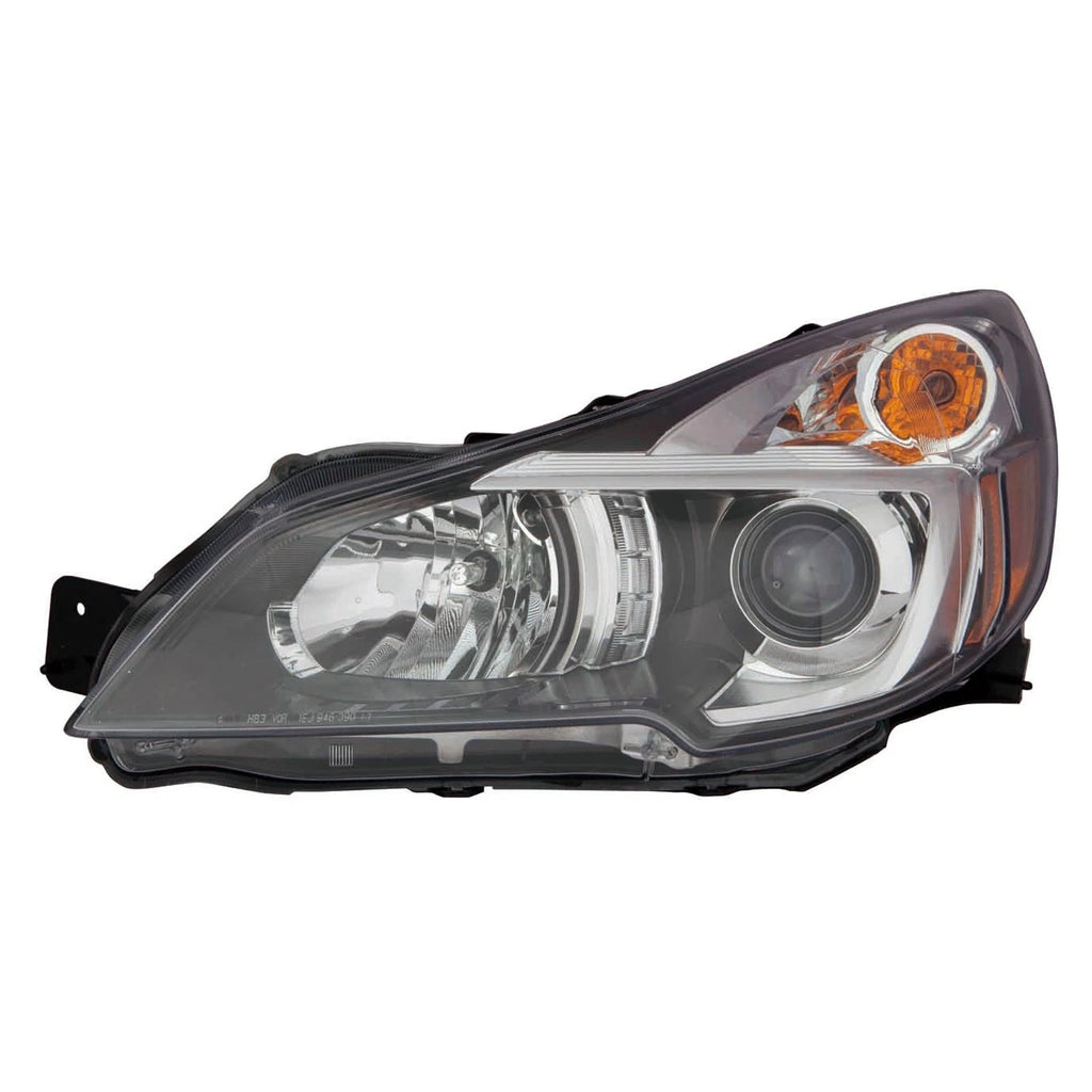 Replacement Driver Side Halogen Headlight Assembly w/Black Bezel