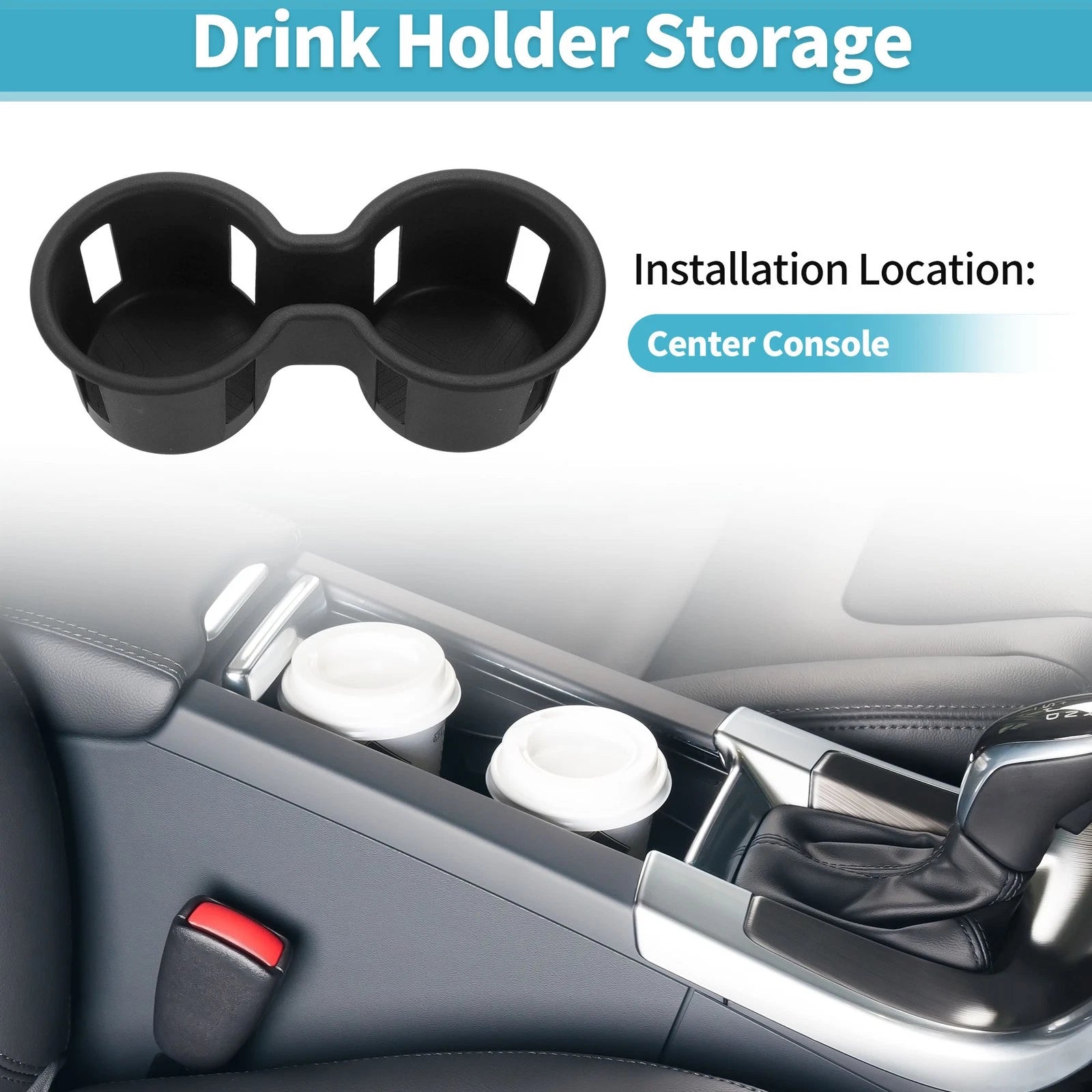 Center Console Cup Holder Organizer for Honda Pilot (2023–2025) - Silicone Black