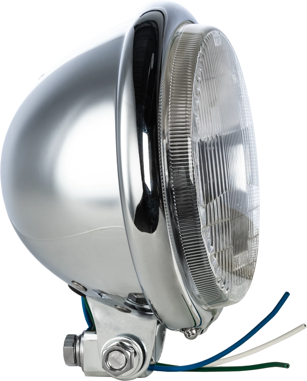5.75 Inch Chrome Headlight Bottom Mount for V-Twin Motorcycles