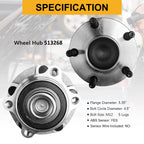 2X Front Wheel Bearings and Hubs Assembly 513268 for Nissan 350Z (2003–2009)