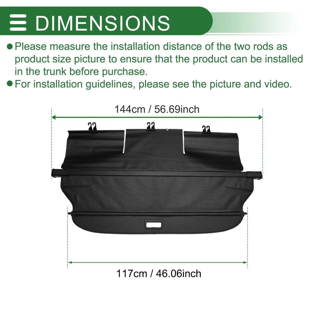 Retractable Cargo Cover for Toyota Verso (2009–2018) Aluminum Alloy