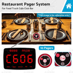 Wireless Restaurant Pager System 10-Buzzer for Food Truck Cafe Club