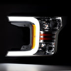 Chrome Amber LED DRL Headlights for Ford F150 (2018–2020)