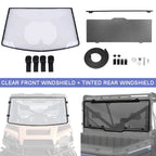 Clear Front Windshield & Tinted Rear Window for Polaris Ranger XP 1000 (2017–2023)