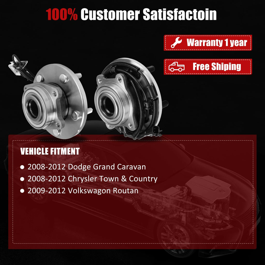 Set of 4 Wheel Hub Bearings for Dodge Grand Caravan Chrysler Town & Country (2008–2012)