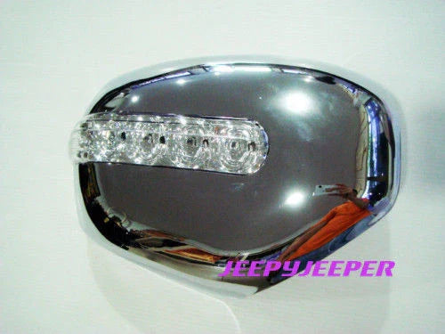 Chrome LED Mirror Covers for Mitsubishi L200 Triton Pajero (2005-2015)