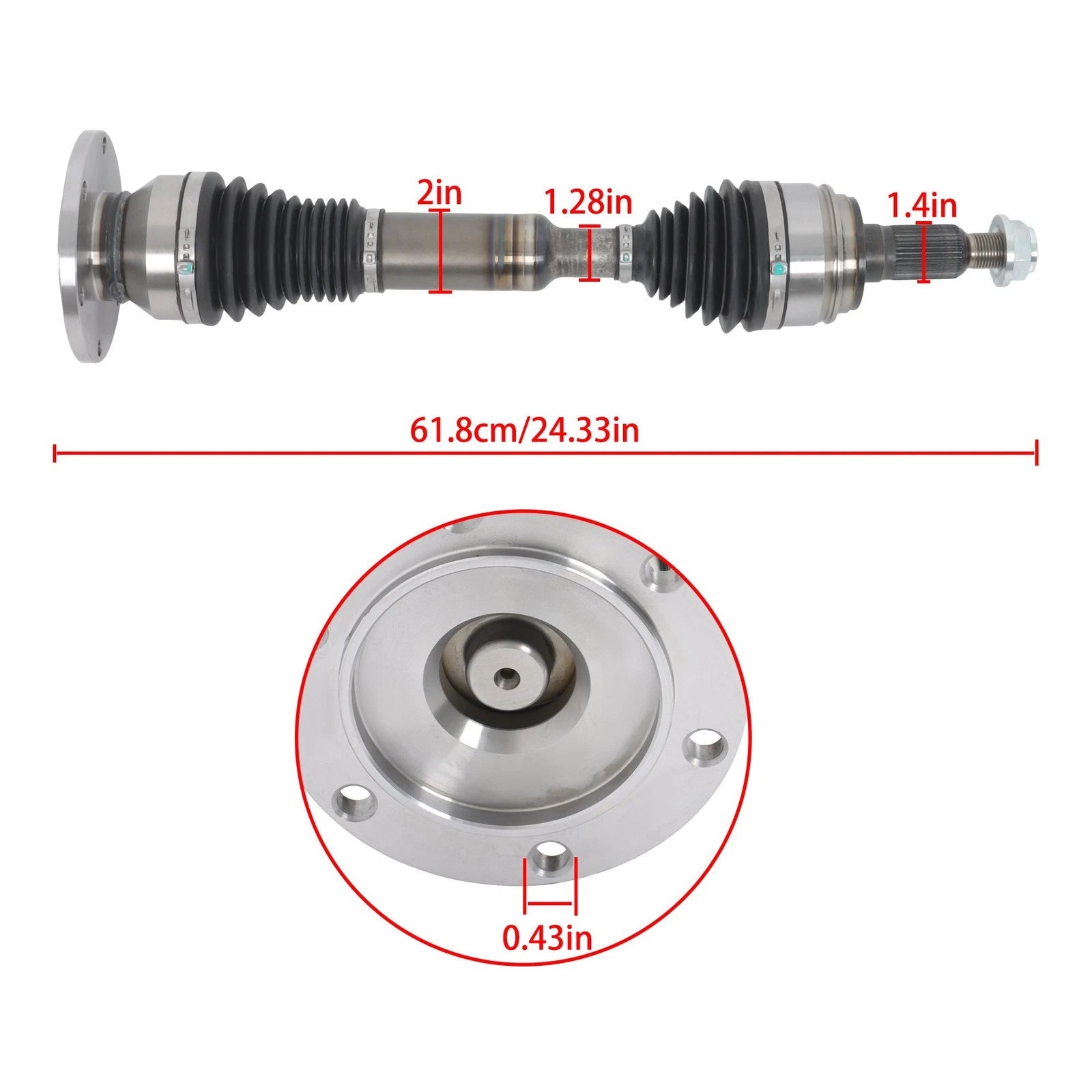 Set of 2 CV Shafts for Chevrolet Avalanche (2007–2013) GM8228XTT