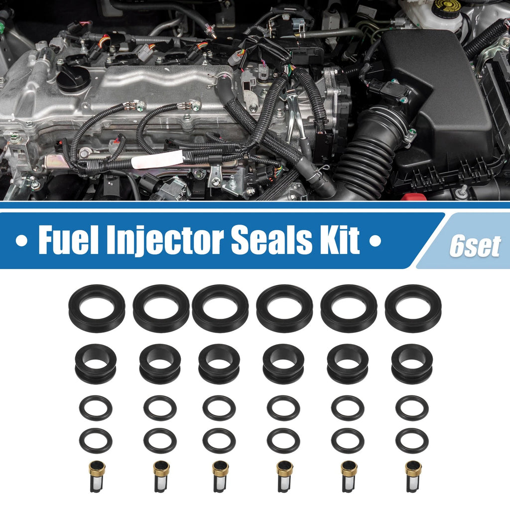Set of 6 Fuel Injector O Rings Seals for Toyota 4Runner (1996–1998) & Lexus ES300