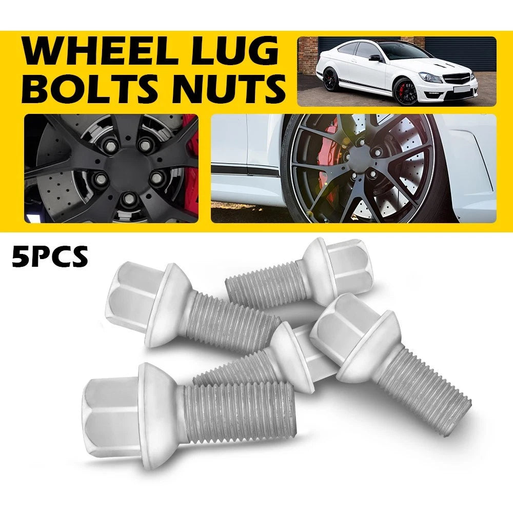 5Pcs Wheel Lug Bolts Nuts for Mercedes Benz SL550 CLS550 C250 C350 (2007–2015)