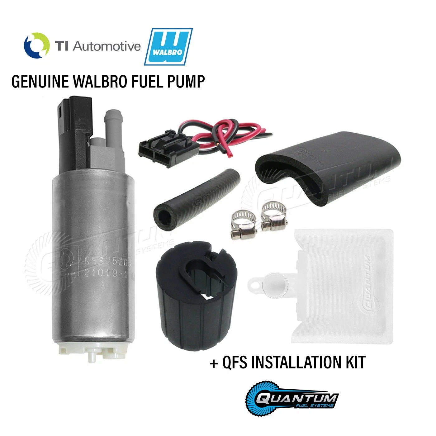Genuine Walbro/TI Fuel Pump GSS342 255LPH for Nissan 350Z (2003–2009) + QFS Kit