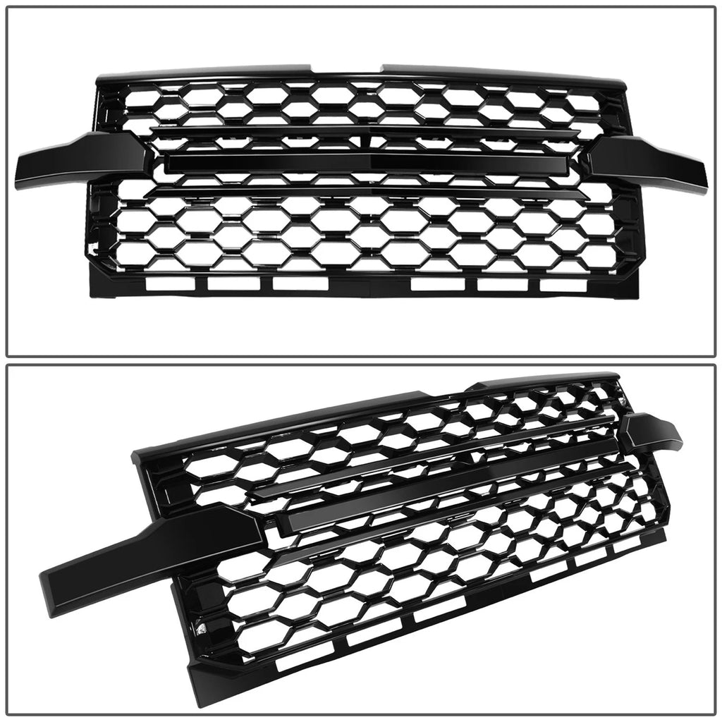 Glossy Black Honeycomb Mesh Front Grille for Chevy Silverado 1500 LTD (2019–2022)