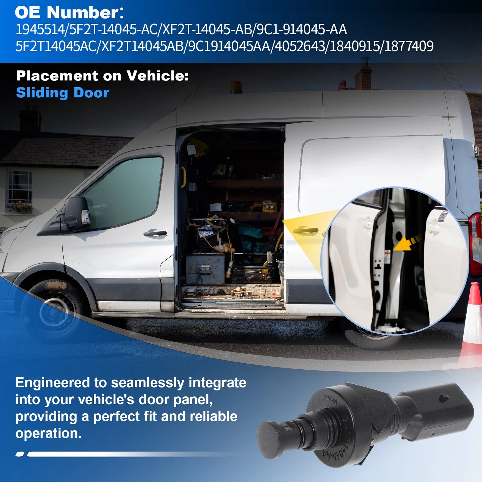 Sliding Door Switch Contact for Ford Transit MK6 (2000–2006), MK7 (2006–2014), MK8 (2014–2022)