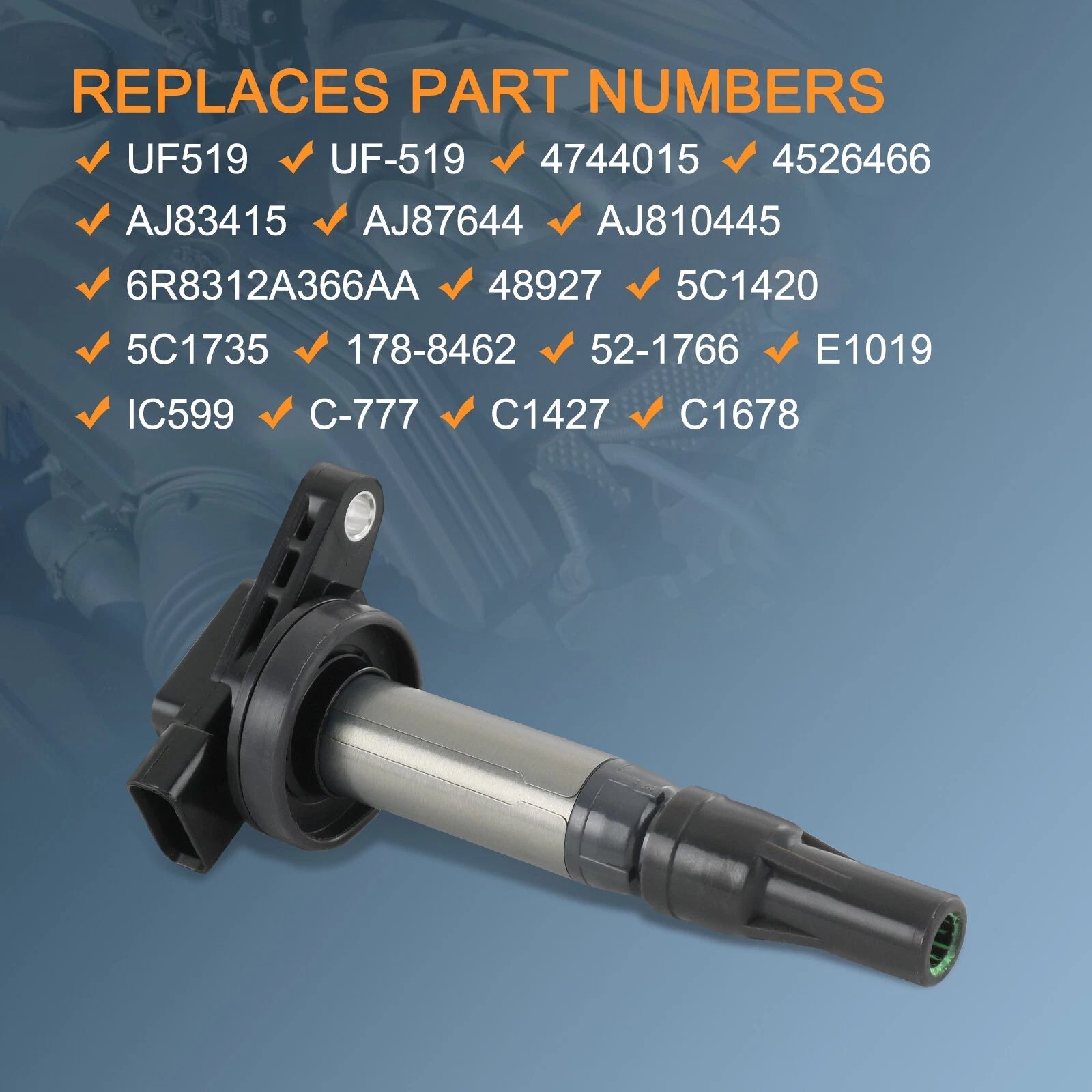 Set of 8 Ignition Coils & Iridium Spark Plugs for Land Rover Range Rover Sport (2006–2009)