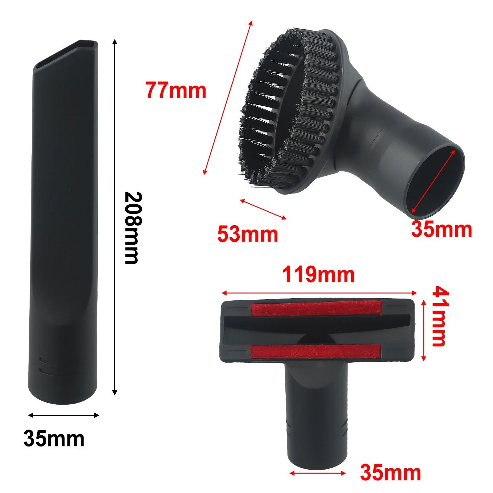 3-in-1 Brush Upholstery Crevice Tool for Shark Vacuum Cleaner (35mm)